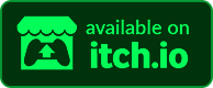 Green-colored Itch.io badge